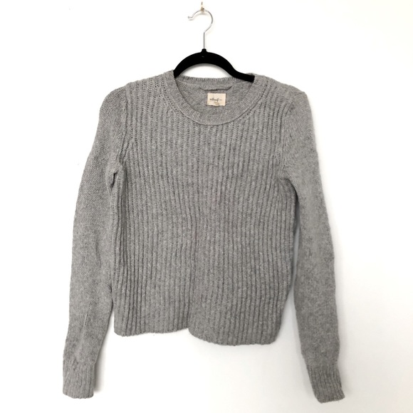 Aritzia Sweaters - Aritzia Wilfred Free wool alpaca blend grey crewneck knit longsleeve sweater XS